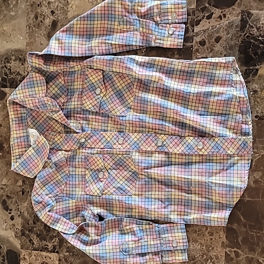 Vintage snap button long-sleeved shirt